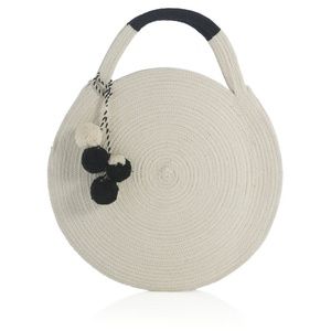 Shiraleah VESTA Circle Tote Eggshell Pompom Tassels